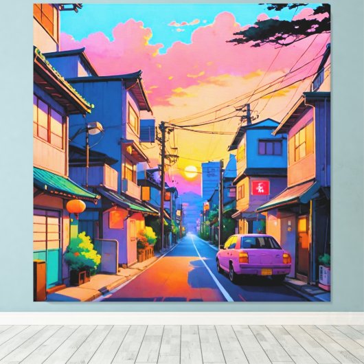 Shizuka no Michi (rustige straat) Canvas Afdruk (Insitu (Houten vloer))