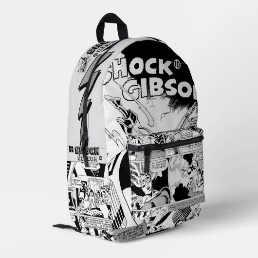 'SHOCK Gibson' Comics Rugzak (Achterkant Hoek Links)