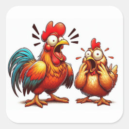 Shocked Chicken Couple Sticker Sheet