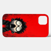Shocked Expression: Artistic Red Grunge Case (Achterkant (horizontaal))