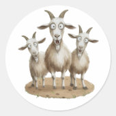 Shocked Goats Trio Ronde Sticker (Voorkant)