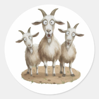 Shocked Goats Trio Ronde Sticker