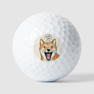 Shocked Shiba Inu "OH MY GOD" Golfballen