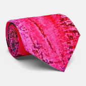 Shocking Hot Neon Pink Crimson modern abstract Stropdas (Opgerold)