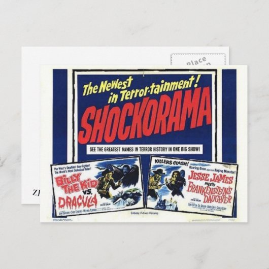 Shockorama double dracula mfrankenstein briefkaart (Voorkant / Achterkant)