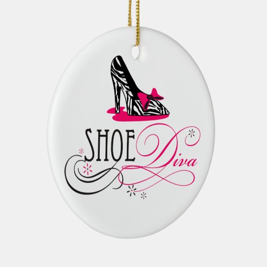 Shoe Diva Zebra Print Ornament (Rechts)
