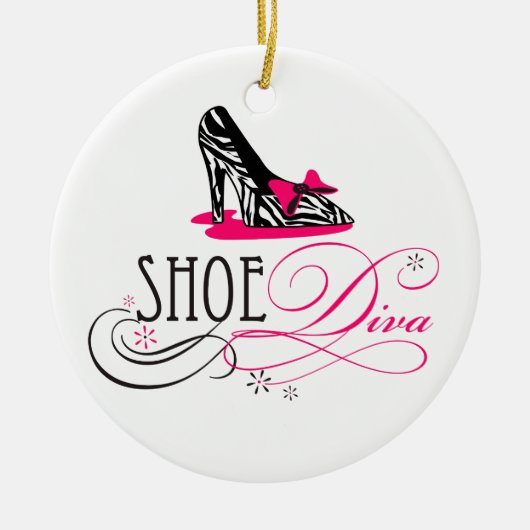 Shoe Diva Zebra Print Ornament (Voorkant)