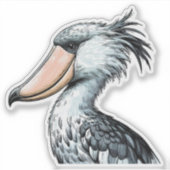Shoebill bird Custom-Cut Vinyl Sticker (Voorkant)