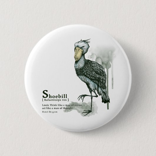 shoebill - ink ronde button 5,7 cm (Voorkant)