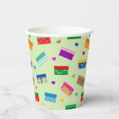 Shoebox Love Paper Cup - Groen Papieren Bekers (Voorkant)