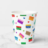 Shoebox Love Paper Cup - Wit Papieren Bekers (Achterkant)