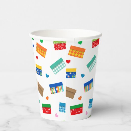 Shoebox Love Paper Cup - Wit Papieren Bekers (Rechts)