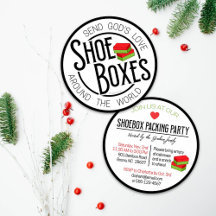 Shoebox Party Round Invite
