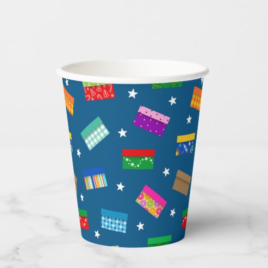 Shoebox Star Paper Cup - Blauw Papieren Bekers (Voorkant)