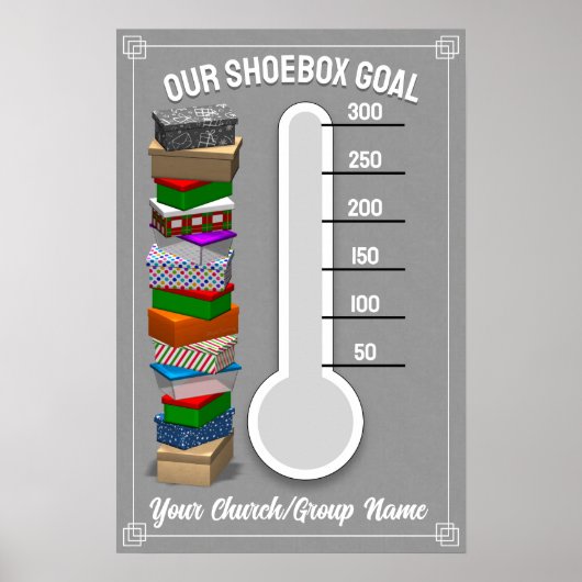 Shoebox Thermometer Poster - Grijs (Voorkant)