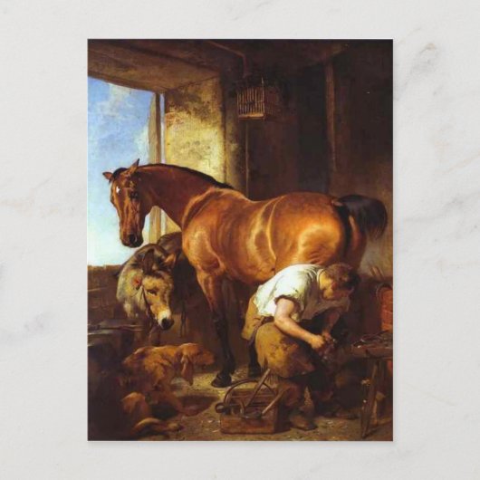 Shoeing door Edwin Henry Landseer Briefkaart (Voorkant)