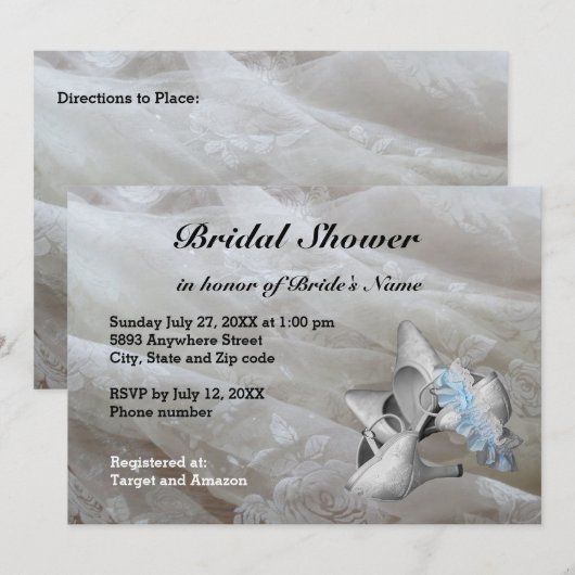Shoes, Garter Belt en Lace Vrijgezellenfeest Invit Kaart (Voorkant / Achterkant)