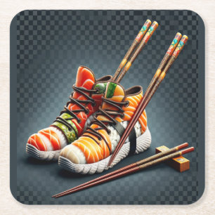 Shoeshi ME - Unieke Sushi Sneaker Vierkante Kartonnen Onderzetter