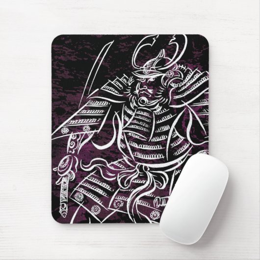 Shogun Samurai - White Calligraphy Line Mousepad Muismat (Met muis)