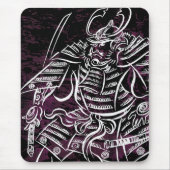 Shogun Samurai - White Calligraphy Line Mousepad Muismat (Voorkant)