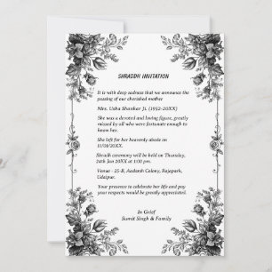 Shok Sandesh Hindu Shraddh Kaart