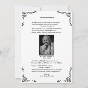 Shok Sandesh Hindu Shraddh Kaart