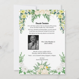 Shok Sandesh Hindu Shraddh Kaart