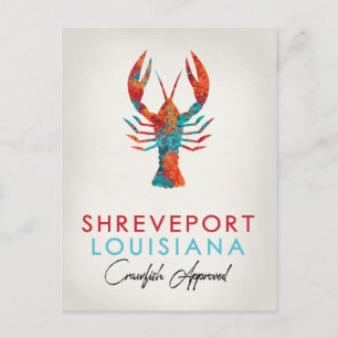Shonthport Louisiana Crawfish Bright Briefkaart