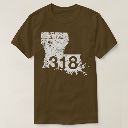 Shonthport Ruston Tallulah Area Code 318 , Louisia T-shirt (Design voorkant)
