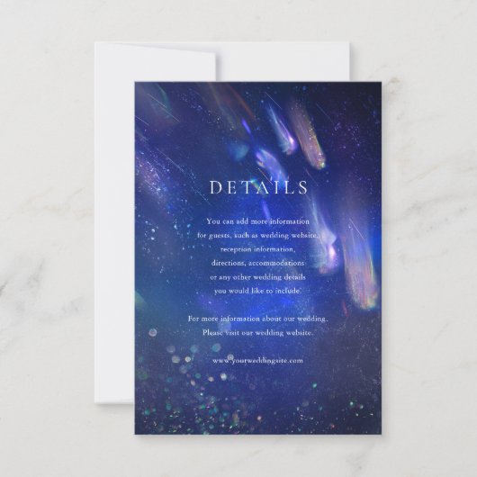 Shooistars Galaxy Wedding Details Card RSVP Kaartje (Voorkant)