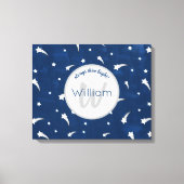 Shooistars Navy Blue Waterverf Monogram Canvas Afdruk (Voorkant)