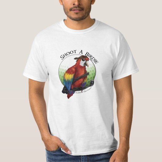 Shoot A Birdie Parrot Golfer T-Shirt (Voorkant)