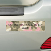 Shoot als een meisje Bumpersticker (Op auto)