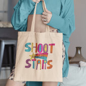 Shoot for the Stars Positieve boodschap Tote Bag