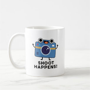 Shoot gebeurt Funny Camera Pun Koffiemok