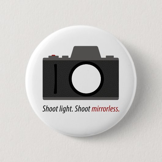 "Shoot Mirrorless" Button voor fotograaf (Voorkant)