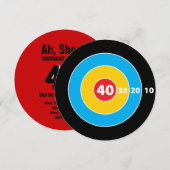 Shoot! Target Hunters 40th Birthday Invitation Kaart (Voorkant / Achterkant)