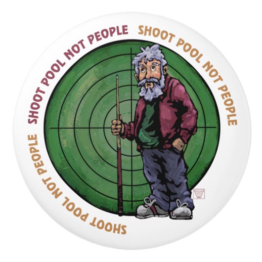 Shoot zwembad Niet mensen Keramische Knop (Voorkant)