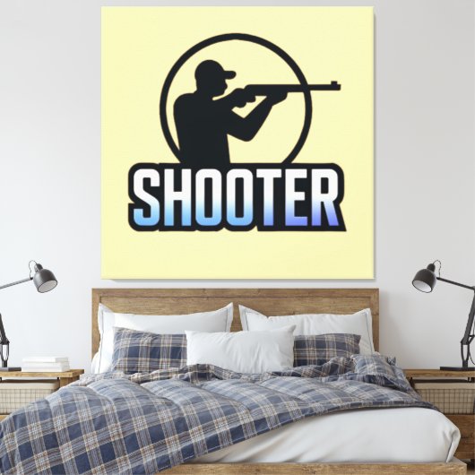 Shooter – Marksman Silhouette Premium Design Canvas Afdruk (Insitu (Slaapkamer))