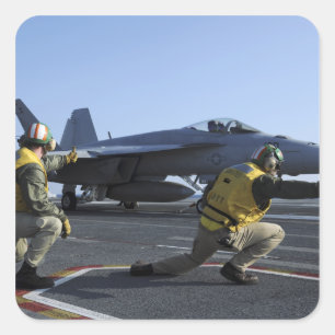 Shooters aan boord van de USS George HW-Struik Vierkante Sticker