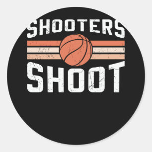 Shooters Shoot Ball   Basketbalontwerp Ronde Sticker