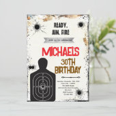 Shooting Range birthday party Invitation (Debout devant)