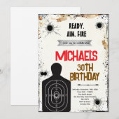 Shooting Range birthday party Invitation (Devant / Derrière)