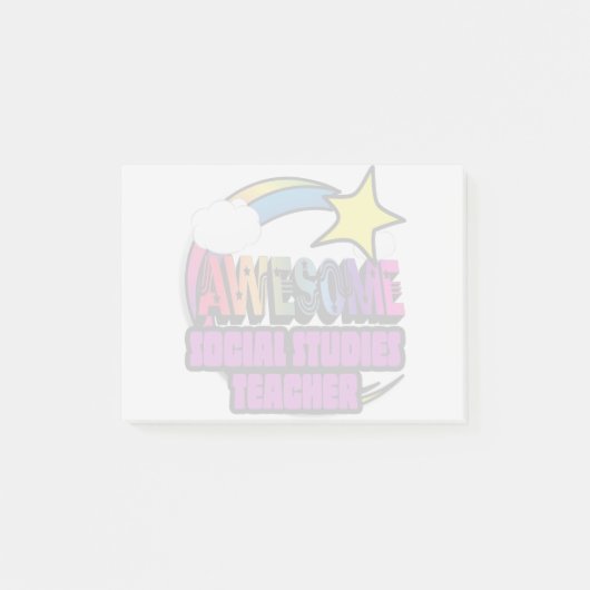 Shooting Star Geweldige Social Studies Docent Post-it® Notes (Voorkant)