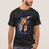 Shooting Star Kittens Men's Black T-Shirt  (Devant)