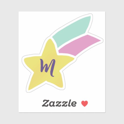Shooting Star Monogram Sticker (Vel)