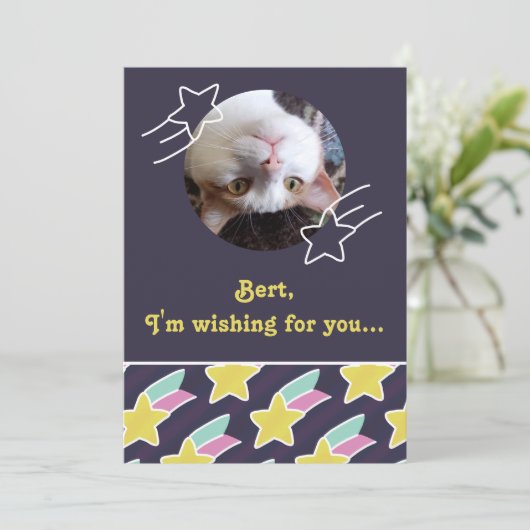 Shooting Star Pattern  Verjaardag Kaart (Staand voorkant)