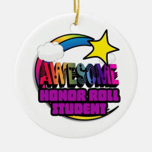 Shooting Star Rainbow Geweldige Honor Roll Student Keramisch Ornament