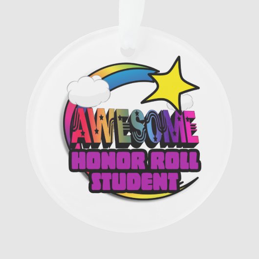 Shooting Star Rainbow Geweldige Honor Roll Student Ornament (voorkant)