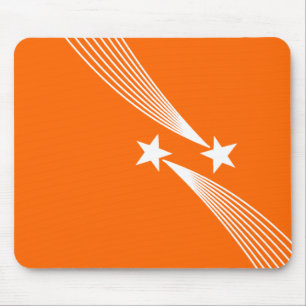 Shooting Stars - Wit op Oranje FF6600 Muismat